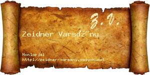 Zeidner Varsány névjegykártya